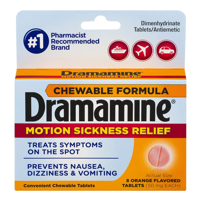 DRAMAMINE, TAB CHEW 50MG (8/BX)