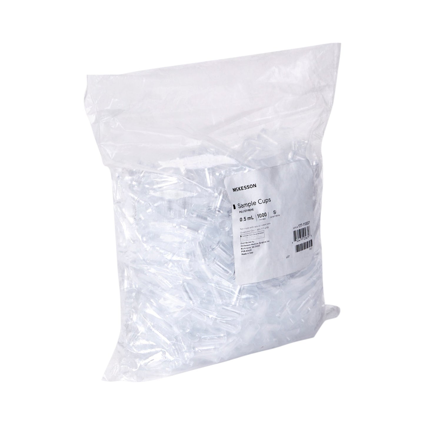 CUP, SAMPLE POLYSTYRENE .5ML (1000/BG 10BG/CS)