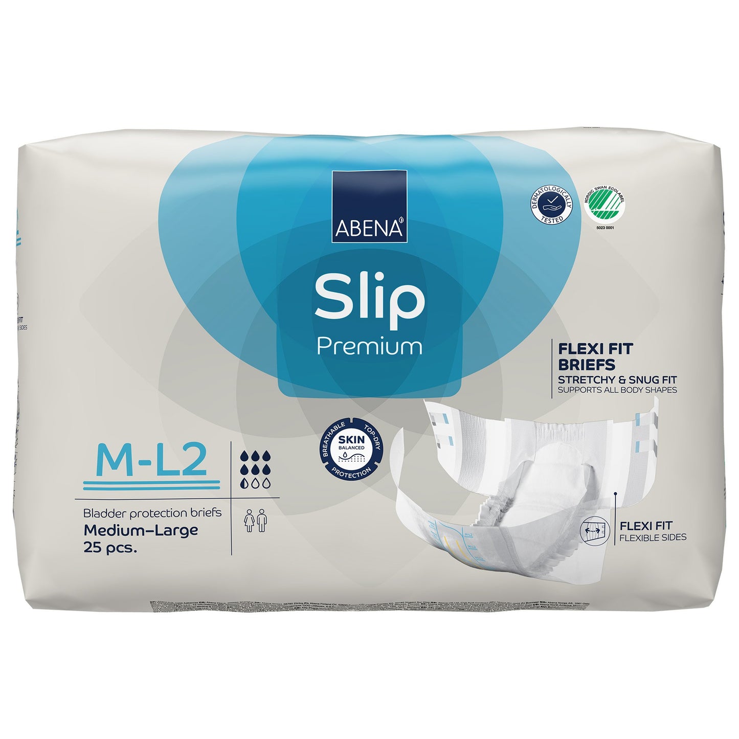BRIEF, INCONT SLIP FLEX FIT PREM M2-L2 MED/LG (25/PK 4PK/CS)