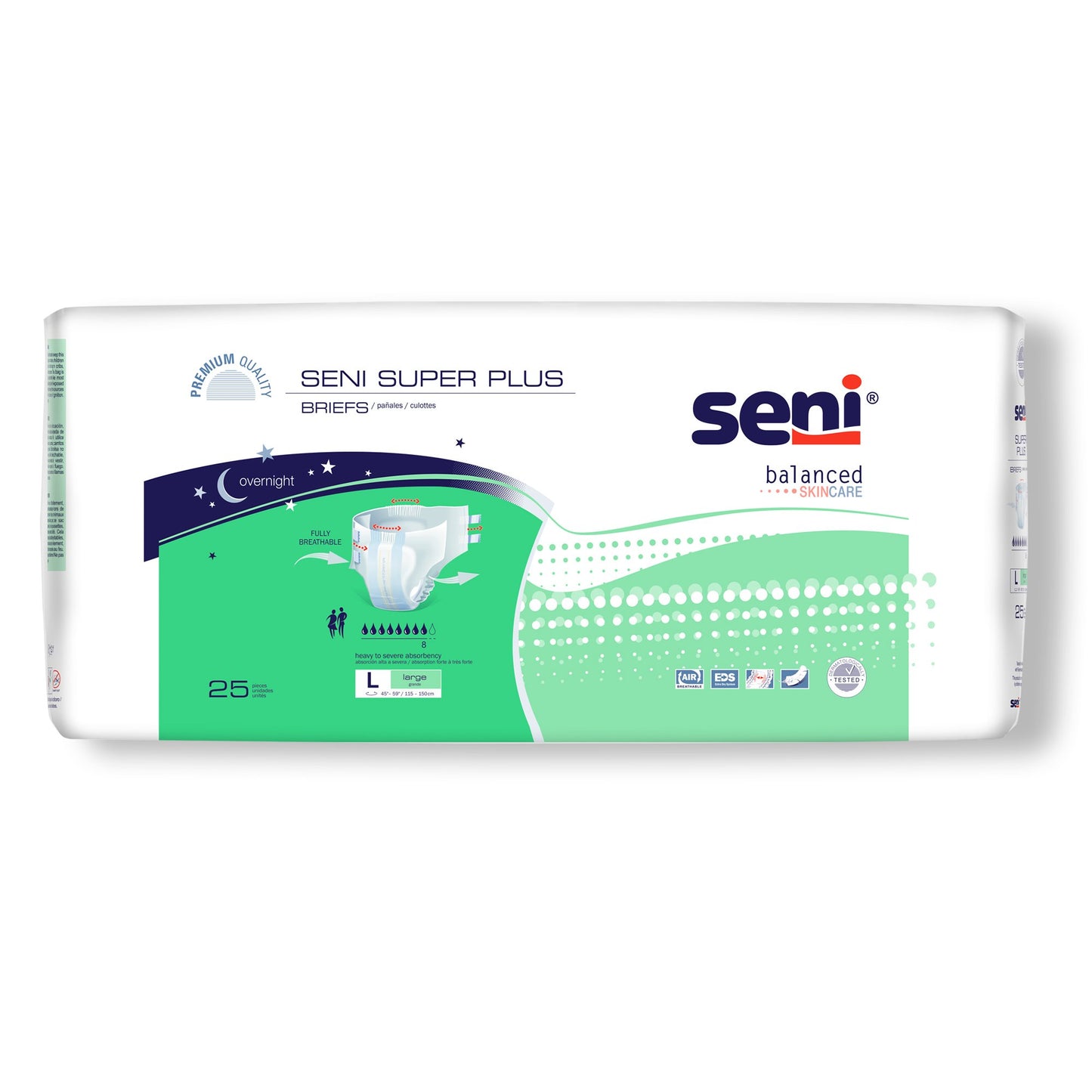 BRIEF, INCONT SENI SUPER PLUS LG 45-59" (25/PK 3PK/CS)