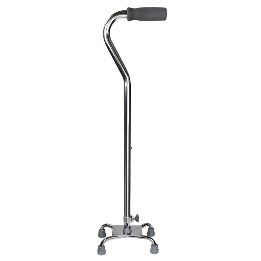 CANE, QUAD/SM BASE ALUM CHROME(4/CS)