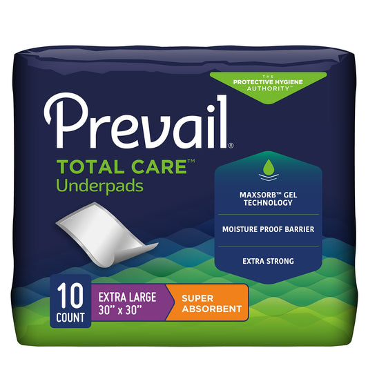 UNDERPAD, PREVAIL INCONTI SUPER ABSRB 30"X30" (10/PK 12PK/CS