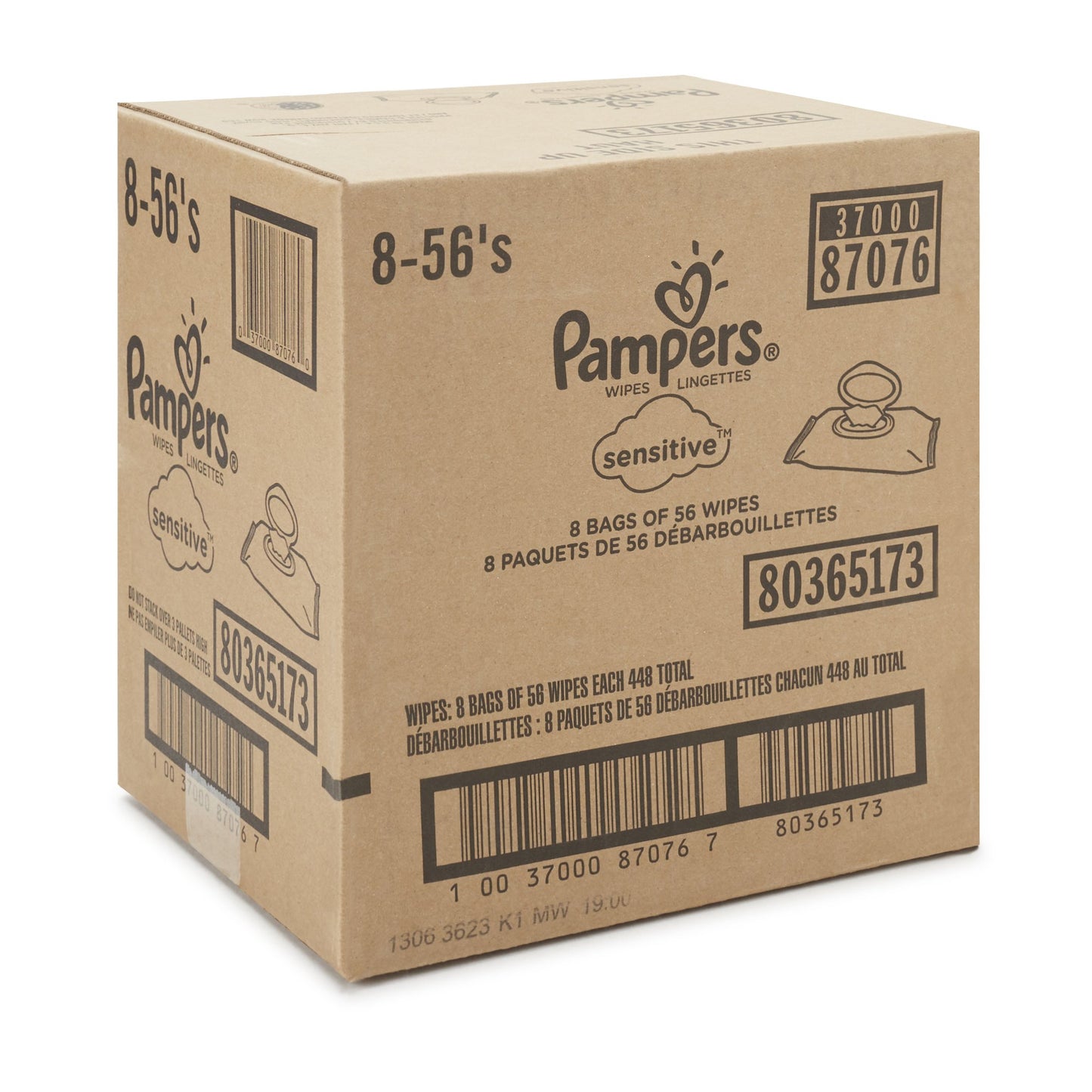 WIPE, PAMPERS SENSITIVE (56/PK8PK/CS)