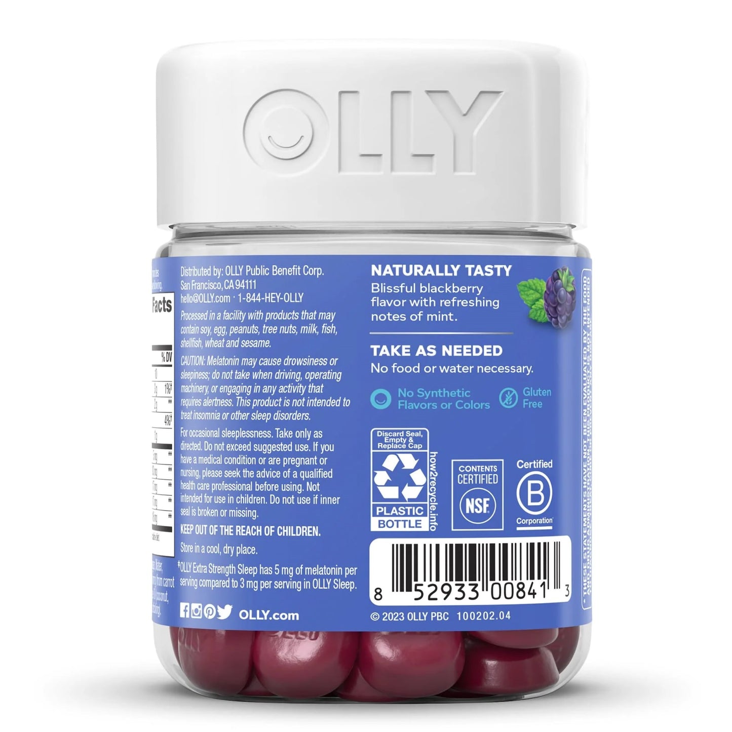 OLLY, GUMMY SLEEP ZEN XS BLK BERRY (50/BT)
