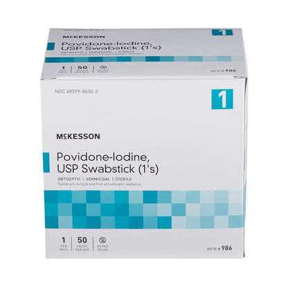 SWABSTICK, PVP STR (1/PK 50PK/BX 10BX/CS)