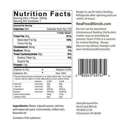 ENTERAL FEEDING, SALMON/OATS &SQUASH (12/CS)