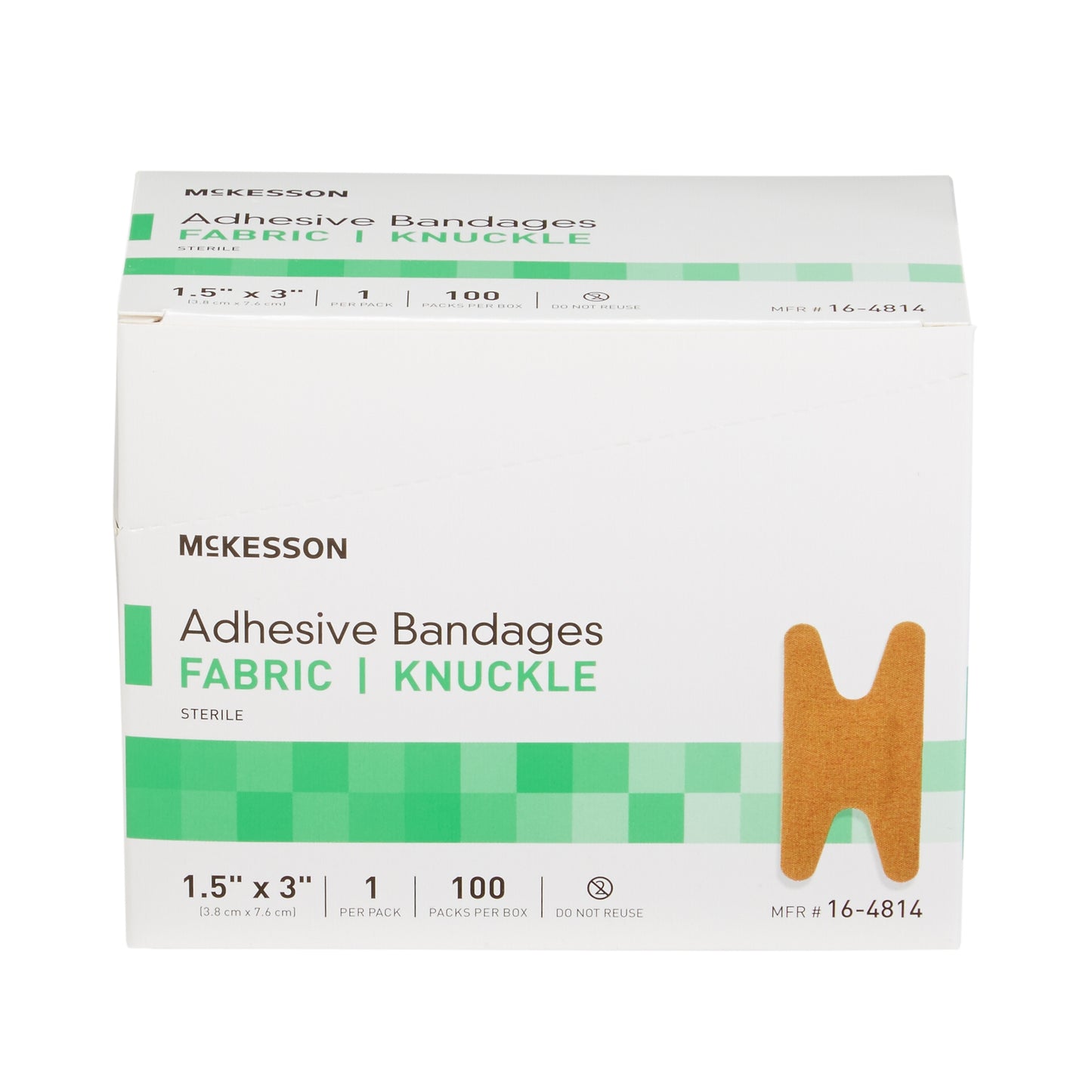 BANDAGE, ADHSV FABR KNCKL 1.5X3 (100/BX 24BX/CS)