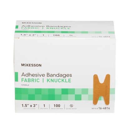BANDAGE, ADHSV FABR KNCKL 1.5X3 (100/BX 24BX/CS)