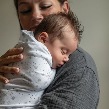 SWADDLE, SLEEPSACK GRY MOON NEWBORN (4/CS)