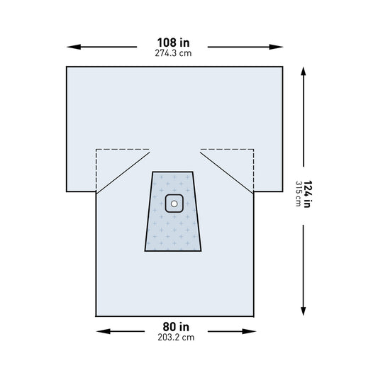 DRAPE, SURG ORTHO LOWER EXTREMW/ABS 108"X80"X124" (10/CS)