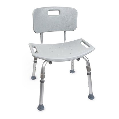 BENCH, BATH W/BCK ADJ ALUM FRAME 300LBS (4/CS)