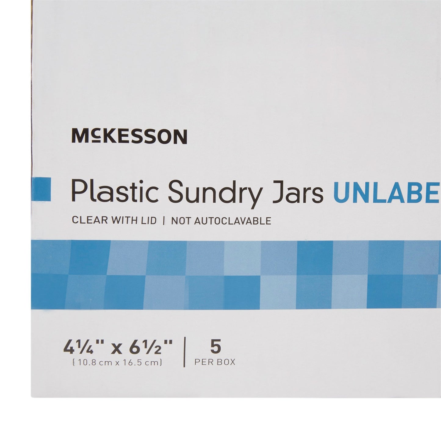 JAR, SUNDRY PLAS CLR UNLABELED6 1/2"X4 1/4" (5/BX MGM63