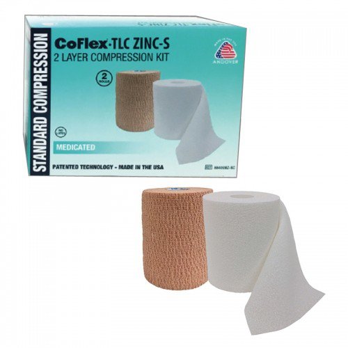 BANDAGE, COMPRSN COFLEX 2LAYERTLC ZINC 4"X7YD (2/BX 8BX/CS)