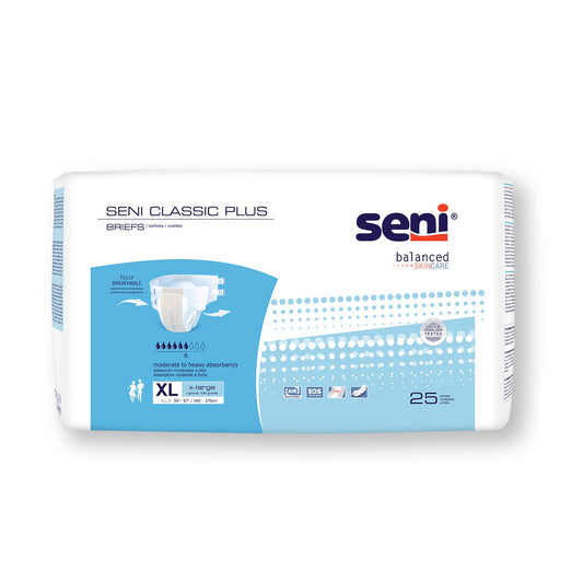 BRIEF, INCONT SENI CLASSIC PLUS XLG 55"-67" (25/PK 4PK/CS)