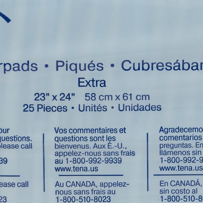 UNDERPAD, TENA X BLU 24X24" (25/PK 8PK/CS) SCAPER