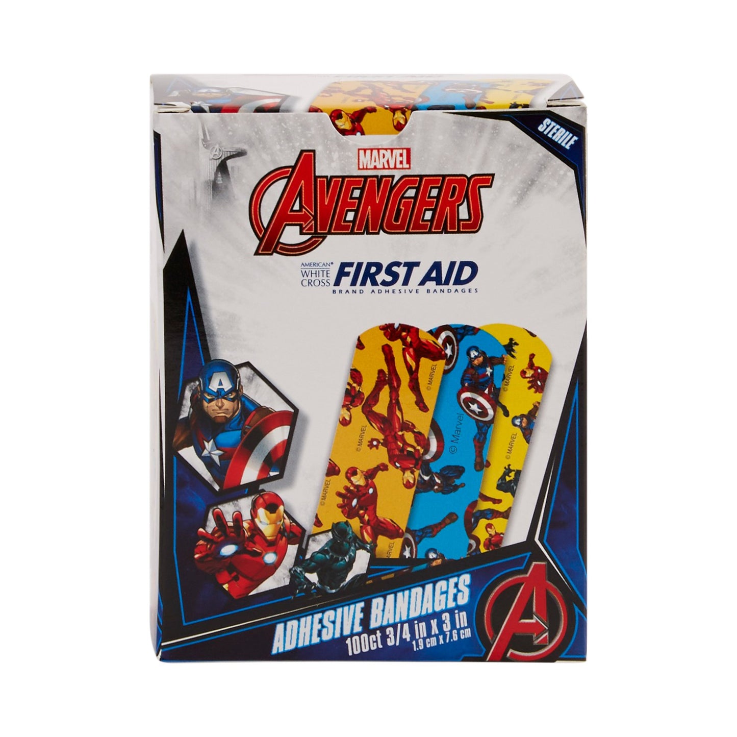 BANDAGE ADH CAPT AMER 3/4X3 100/BX 12BX/CS MARVE DERSCI