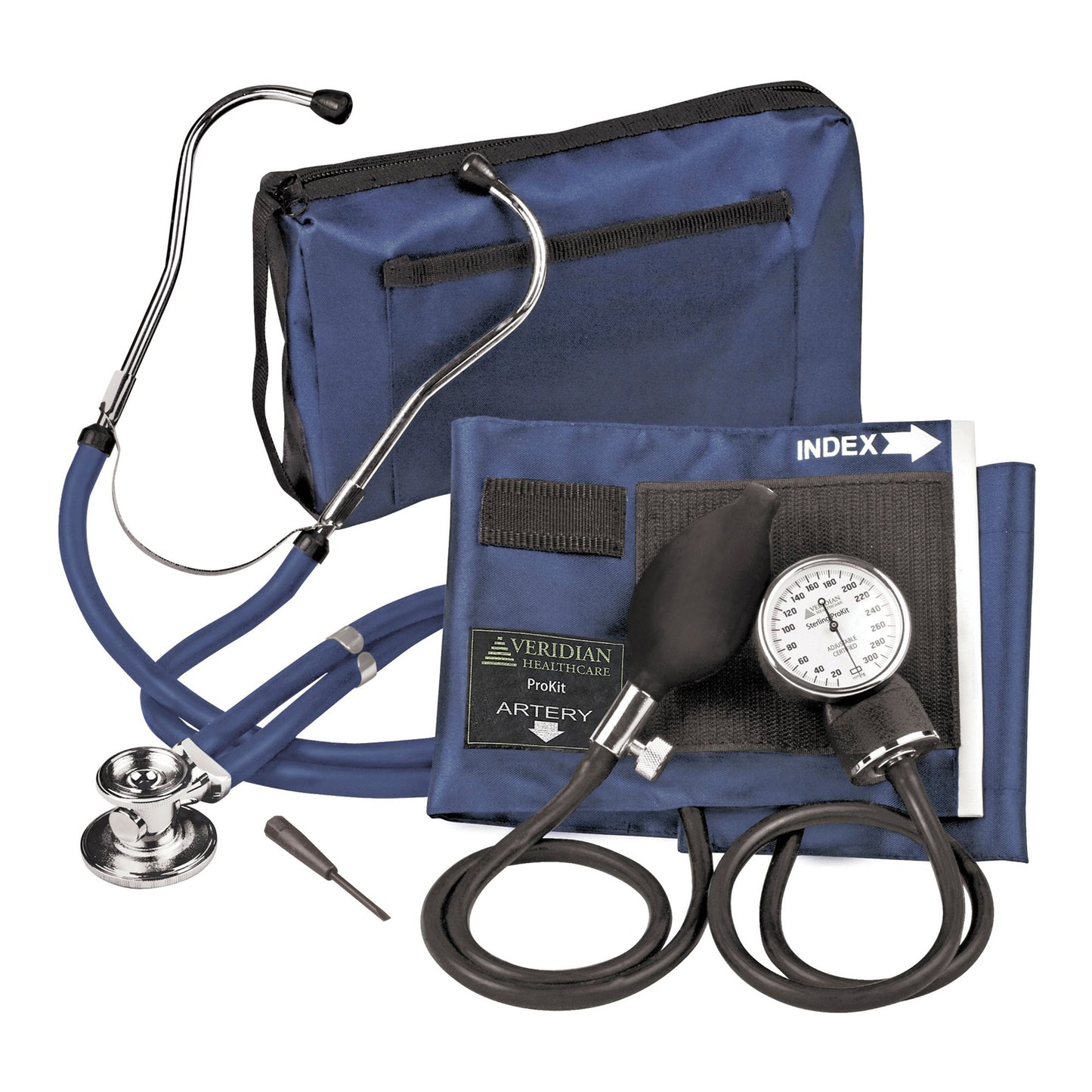 PRO KIT, SPHYGMOMANOMETER STERLING W/CASE NAVY (20/CS)