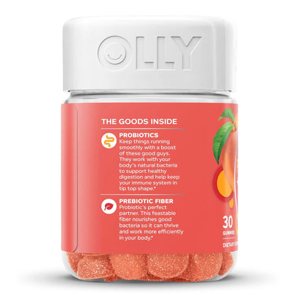 OLLY, GUMMY PROBIOTIC + PREBIOTIC PEACHY PEACH (30/BT)
