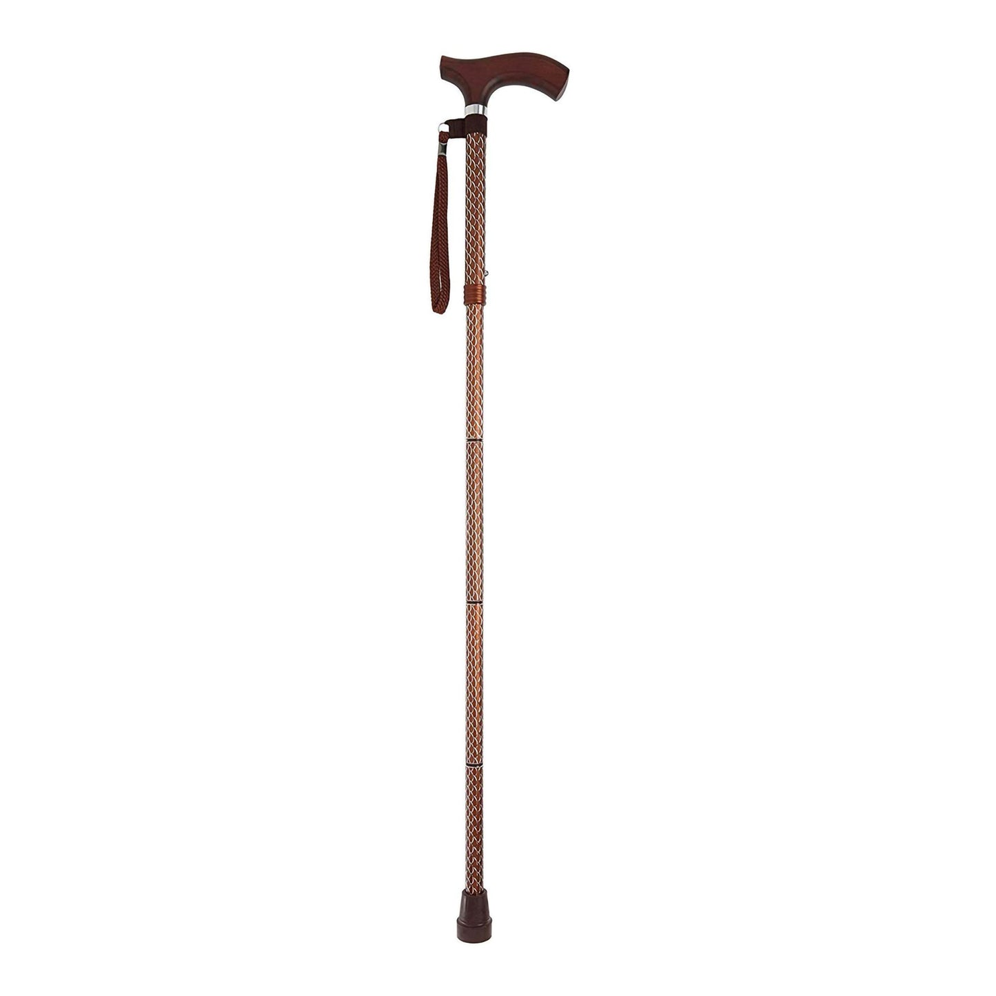 CANE, FOLDING WALKING STICK SWITCH STICKS ENGRAVED COGNAC