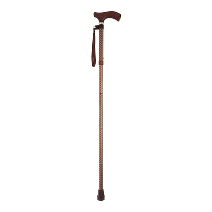 CANE, FOLDING WALKING STICK SWITCH STICKS ENGRAVED COGNAC