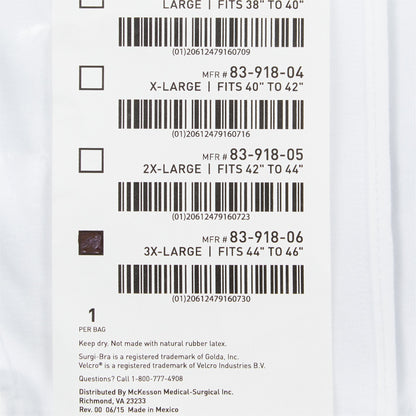 SUPPORT, SURGI-BRA BREAST COTTON WHT 3XLG LF