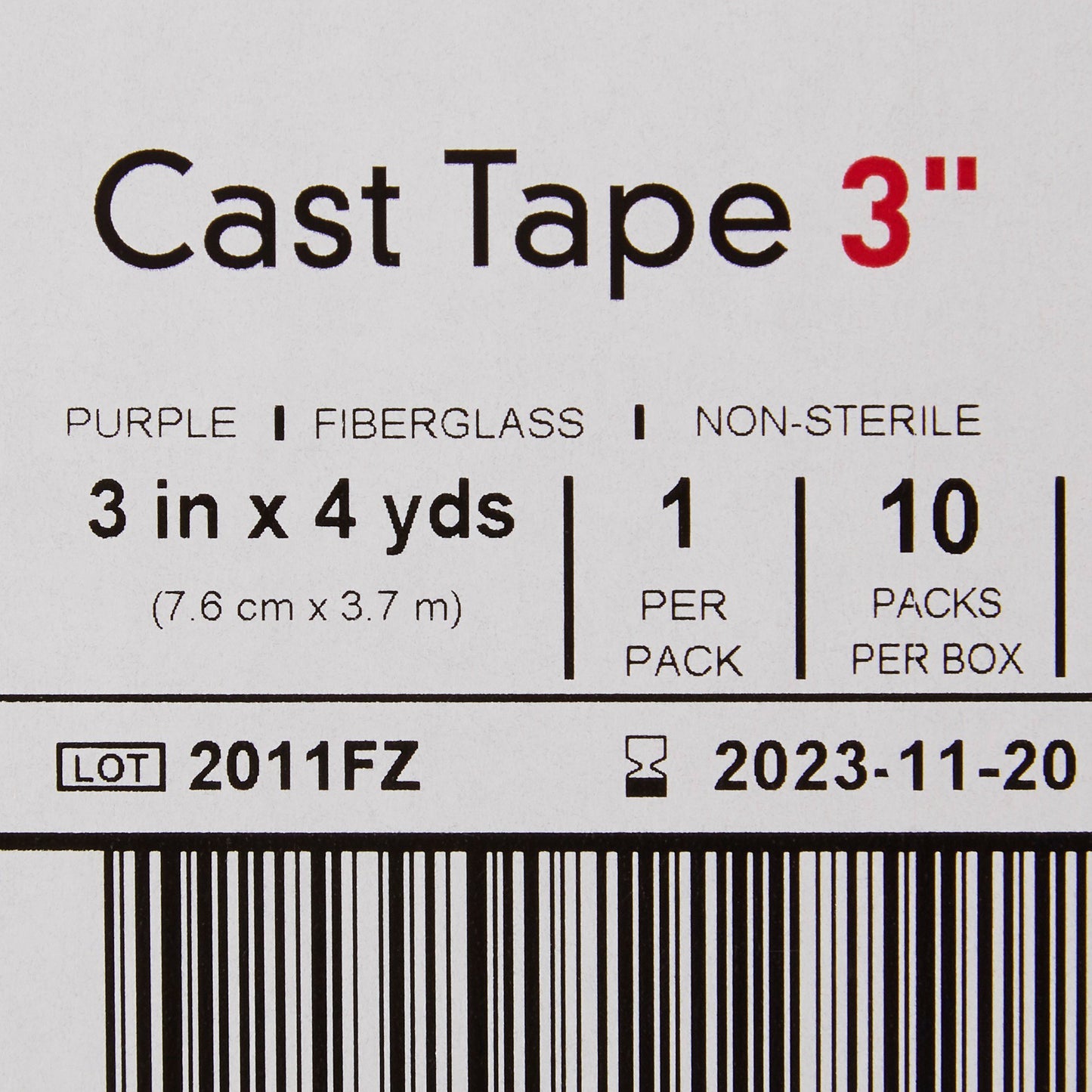 TAPE, CAST PUR LF 3"X4YDS (10RL/BX)