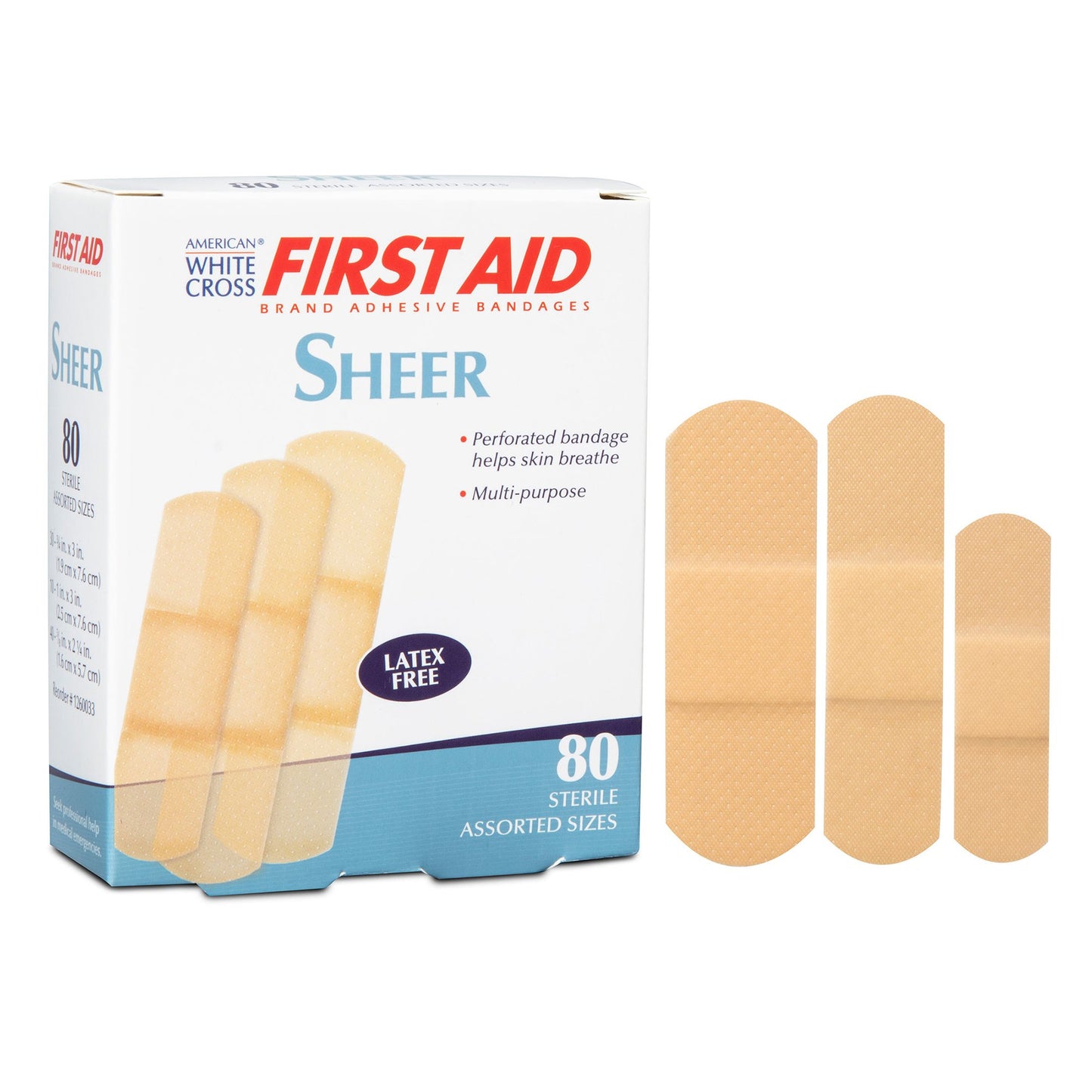 BANDAGE, ADH SHEER ASSORTED (80/BX 24BX/CS)