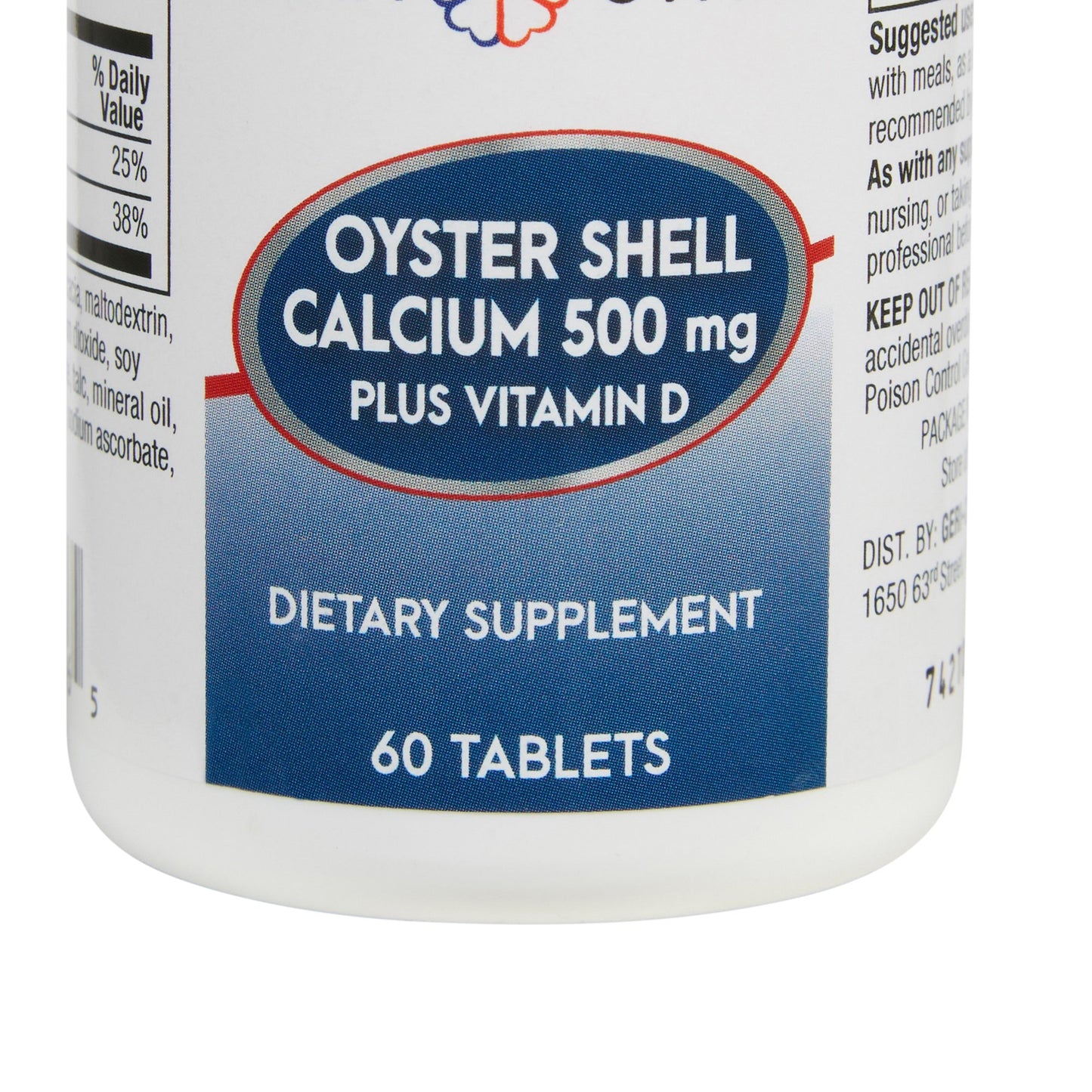 OYSTER SHELL CALCIUM, TAB 500MG +VITMN D3 200IU (60/BT)