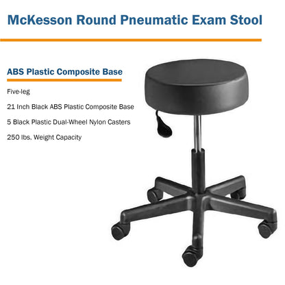 STOOL, EXAM PNEU 5LEG BLK