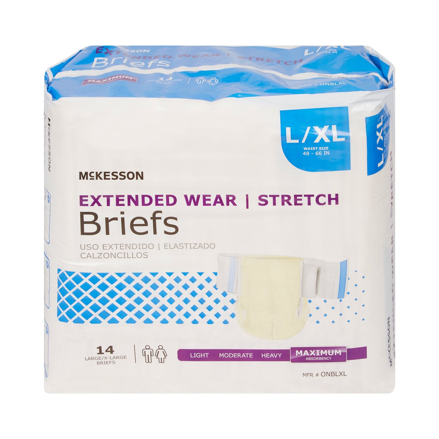BRIEF, TAB CLSR EXTENDED WEAR LG/XLG 48-66 (14/BG 4BG/CS)