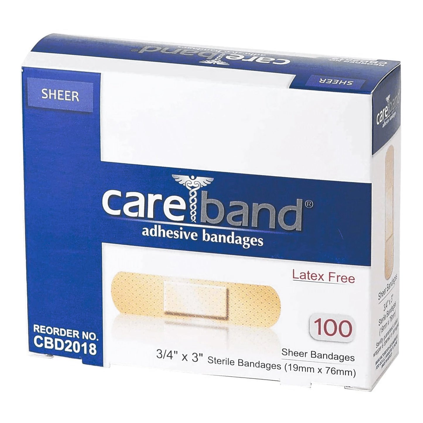 BANDAGE, ADHSV SHEER 3/4"X3" (100/BX)