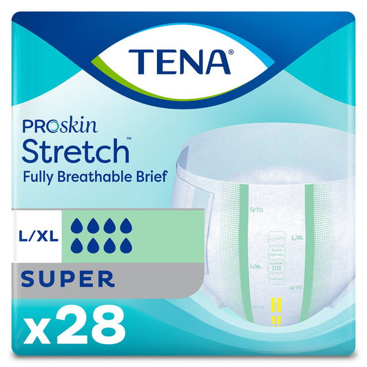 BRIEF, TENA SUPER STRCH LG/XLG(28/BG 2BG/CS) SCAPER