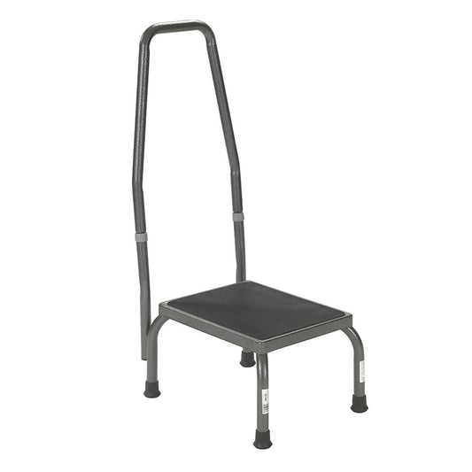 STOOL, FOOT W/HANDRAIL SILVER VEIN