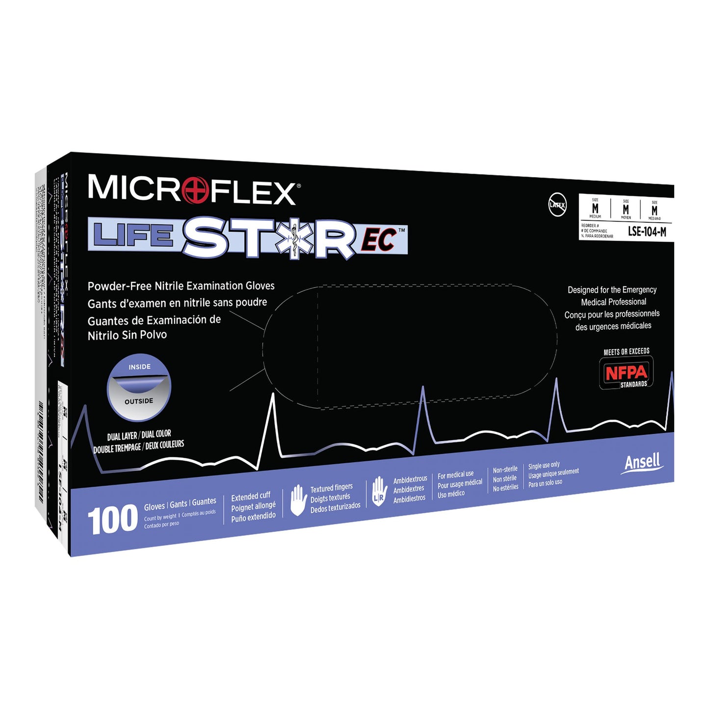 GLOVE, EXAM NTRL MED N/S EXTCF(100/BX 10BX/CS)