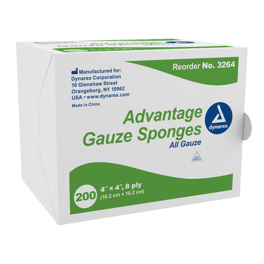 GAUZE, SPONGE N/S 8PLY 4"X4" (200/PK 20PK/CS)