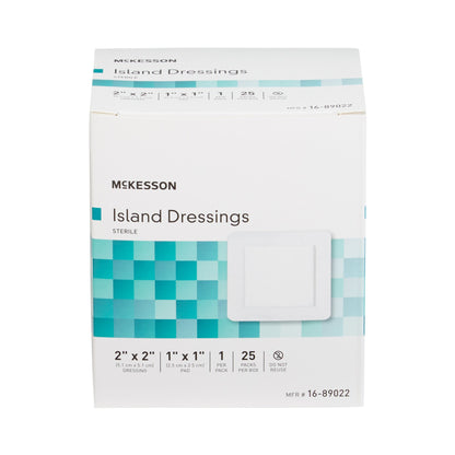 DRESSING, ISLAND BORDER-GAUZE STR LF 2X2" (25/BX 4BX/CS)