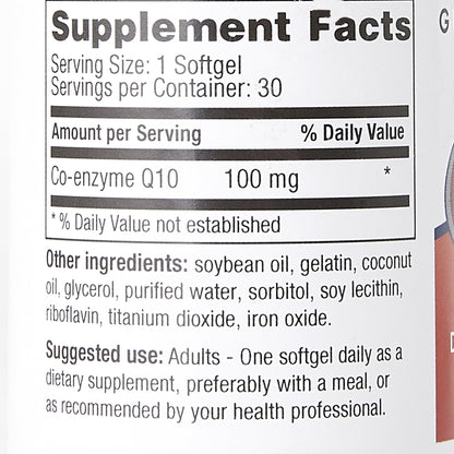 COENZYME Q10, CAP SGEL 100MG (30/BT)