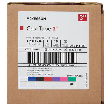 TAPE, CAST GRN LF 3"X4YDS (10RL/BX)
