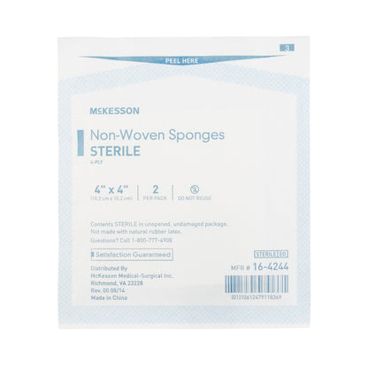 SPONGE, N/WOVN 4PLY 4"X4" STR 2'S (25PK/BX)