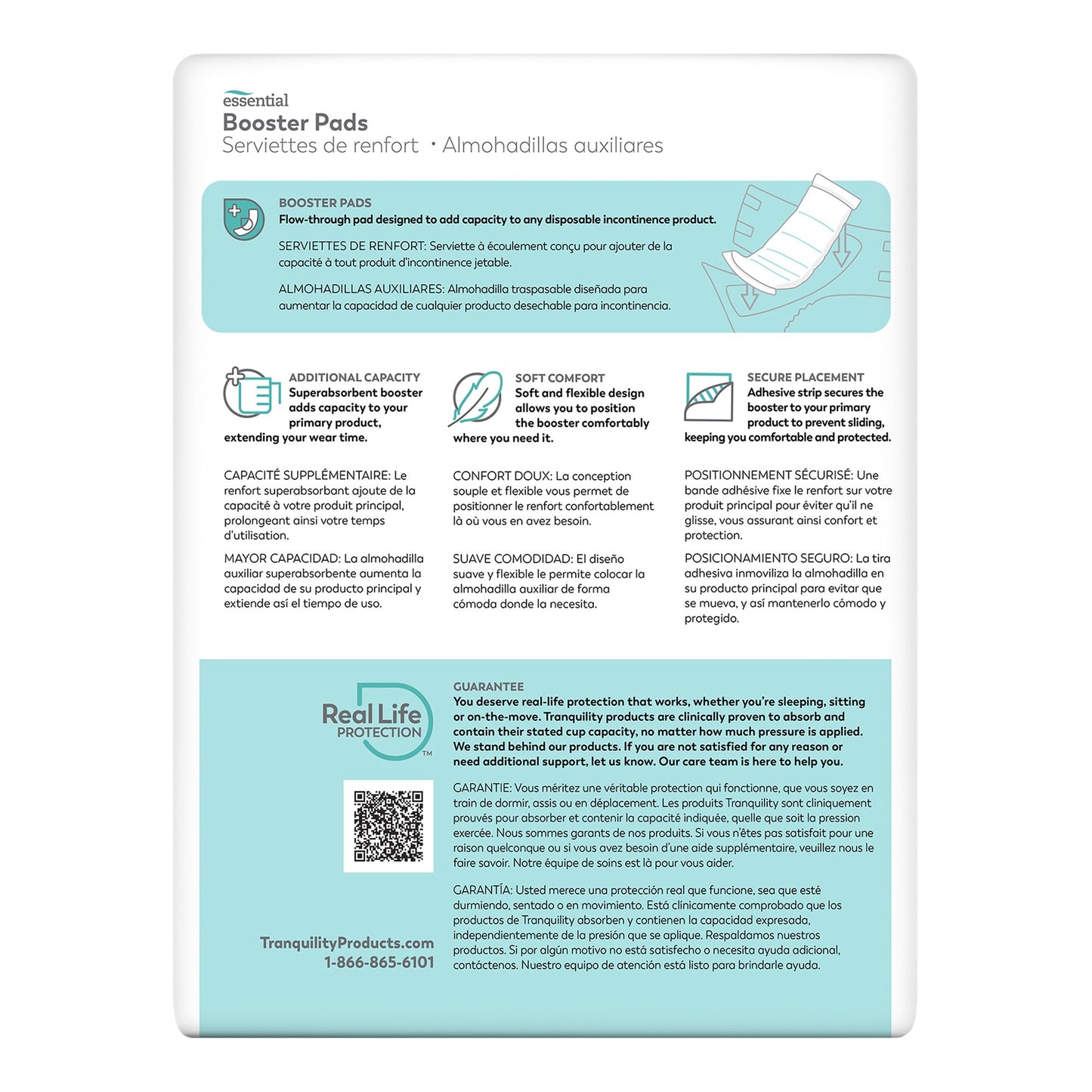 PAD, BOOSTER TRANQUILITY ESSENT F/DISP UNDERGARMENT (25/BG)