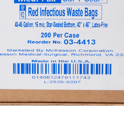 BAG, BIOHAZ RED 40X46 40-45GL 17MIC .66MIL (200/CS)