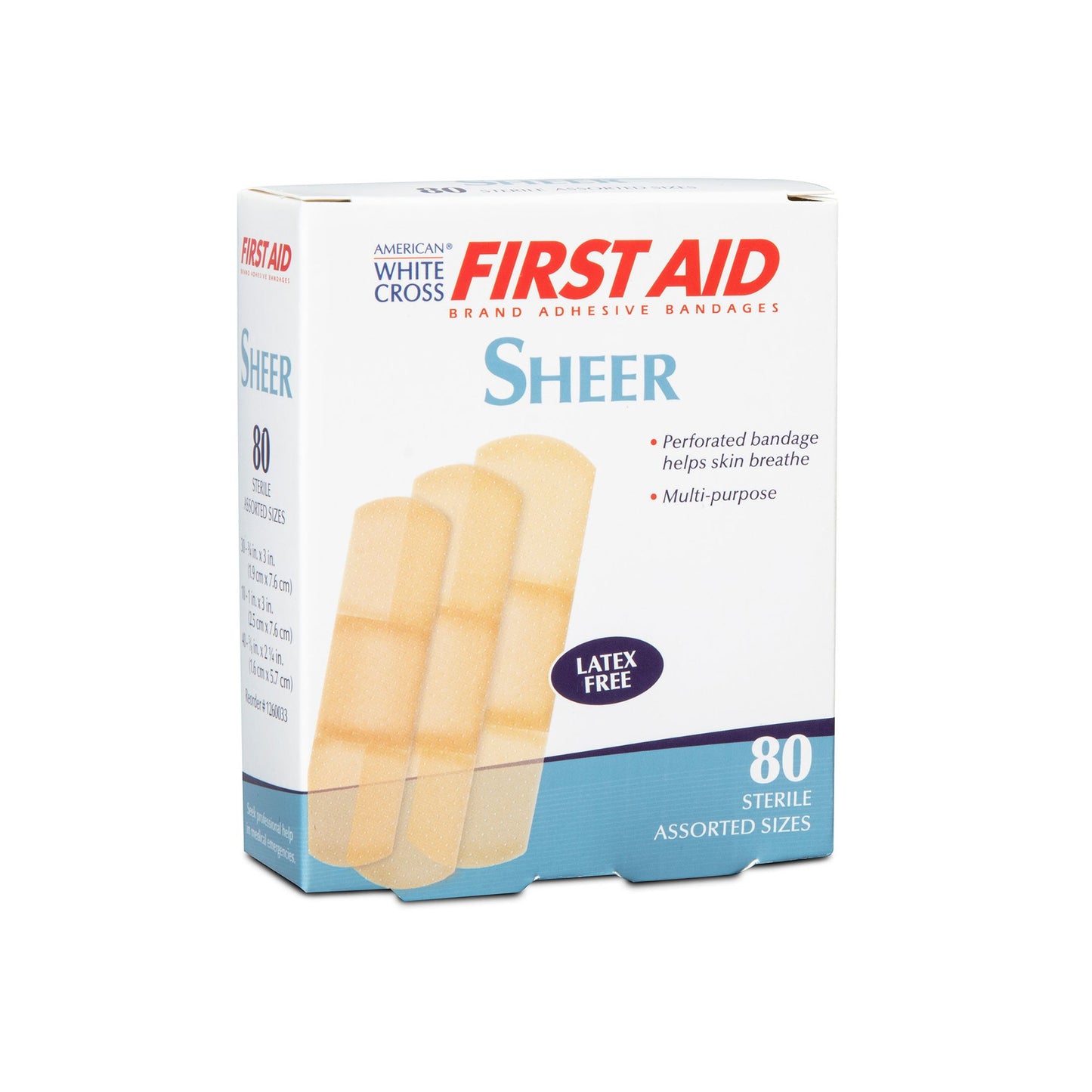 BANDAGE, ADH SHEER ASSORTED (80/BX 24BX/CS)