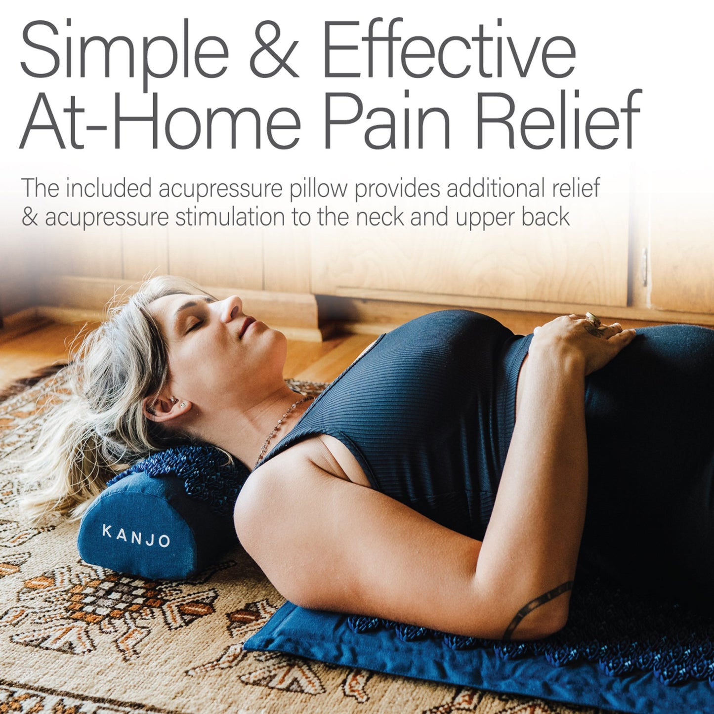 MAT SET, MAT/PILLOW ACUPRESSURE MEMORY FM NAVY (1/ST 9ST/CS)