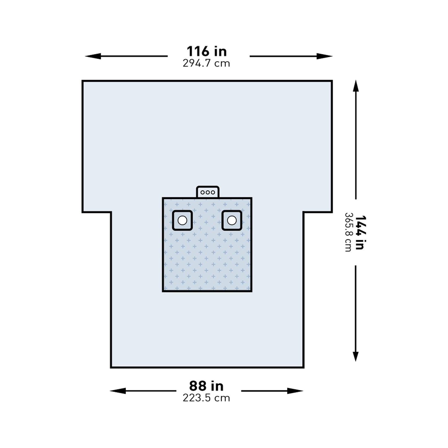 DRAPE, SURGICAL ORTHO BILATERAL 116"X88"X144" (12/CS)