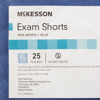 SHORTS, EXAM ORTHO BLU XLG 38"-48" (25/BG 4BG/CS)