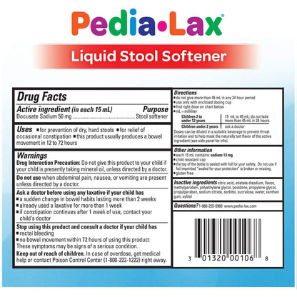 PEDIALAX STOOL SOFTNER, LIQ 4OZ