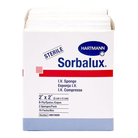 SPONGE, IV DRAIN SORBALUX 2"X2" STR2S (2/PK 70PK/BX 10BX/CS)