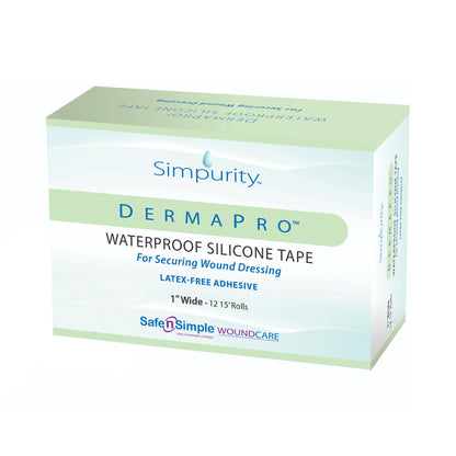 TAPE, WATERPROOF PLASTIC DERMAPRO 1"X15' (12RL/BX 24BX/CS)