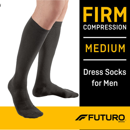 SOCK, COMPRESSION FUTURO DRESSMENS BLK MED (12PR/BX)