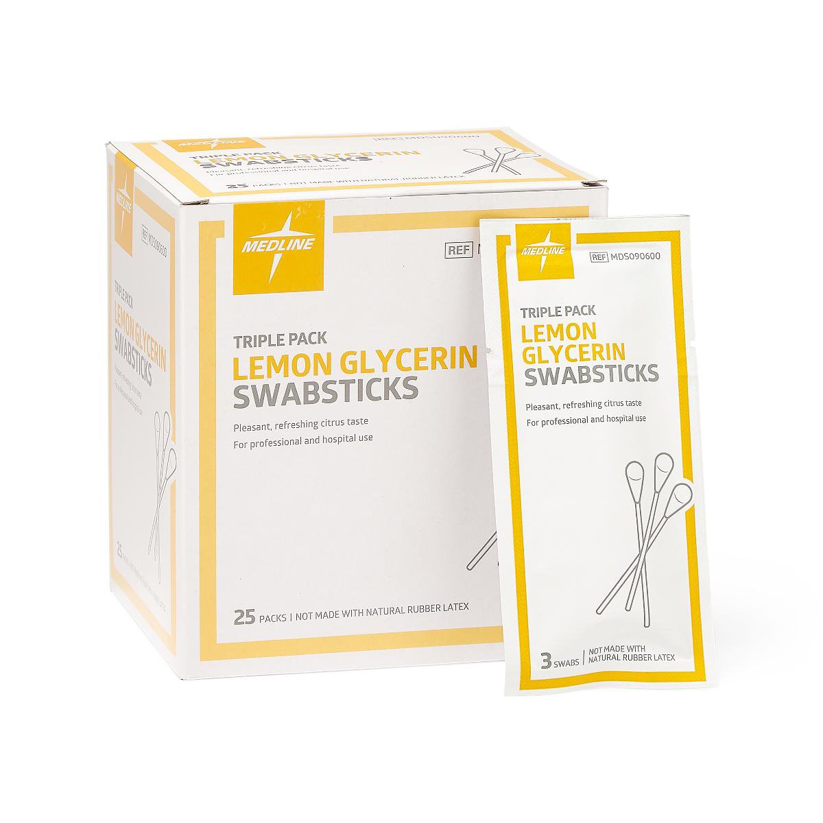 SWABSTICK, LEMON GLYCERINE (25PK/BX)